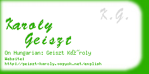 karoly geiszt business card